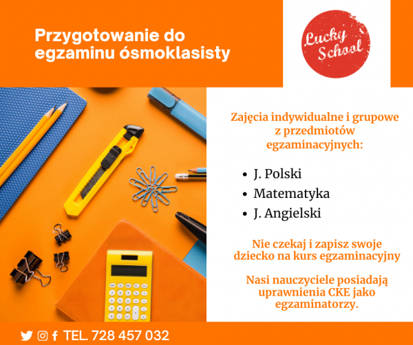 Zajęcia przygotowujące do egzaminu ósmoklasisty   